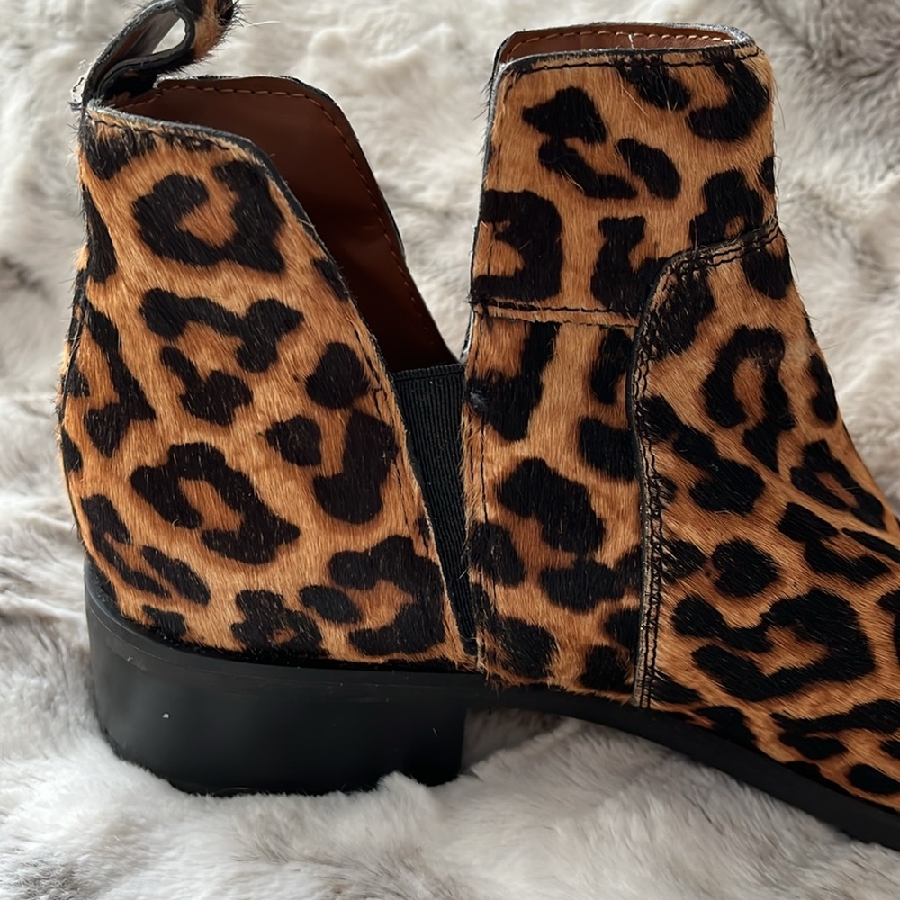 Franco Sarto Leopard Leather ankle Boots - Picture 6 of 12